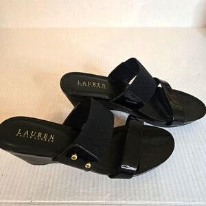 Lauren Ralph Lauren Black Women's Sandals, Sz 8, Casual, Work